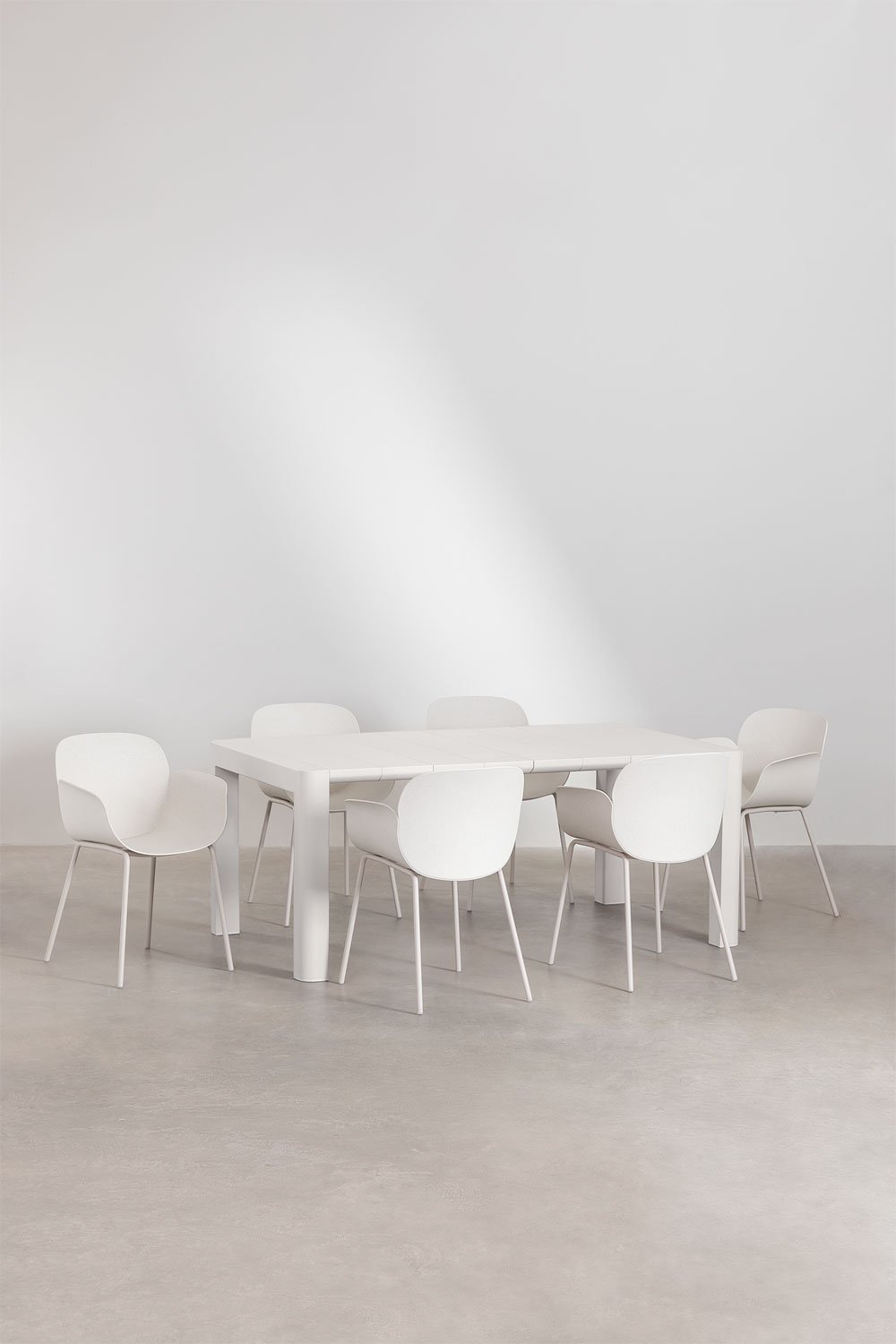 Arnadine Rectangular Table Set (180x100 cm) and 6 Lynette Garden Chairs, gallery image 1