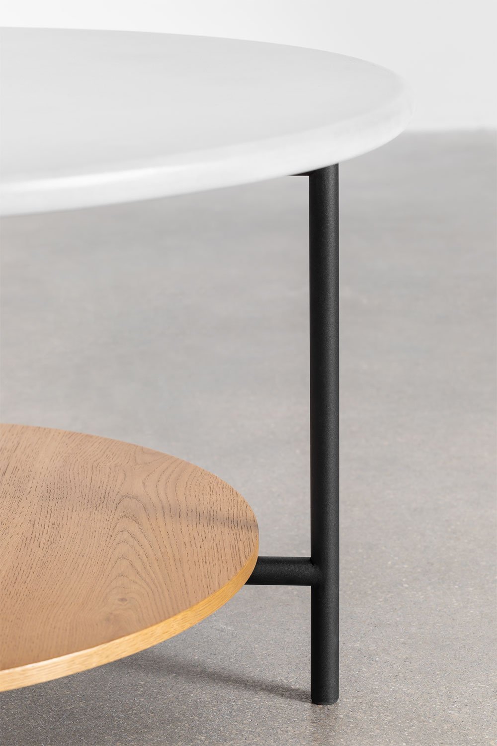 Round coffee table in steel and wood (Ø80 cm) Paliseda, gallery image 2