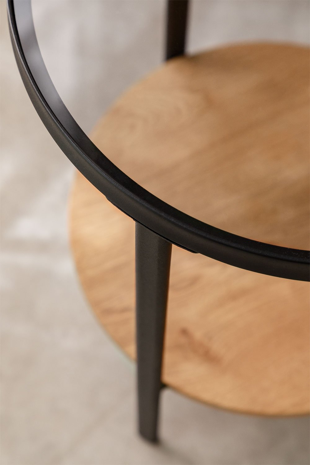 Round side table in steel and glass (Ø40 cm) Roselina, gallery image 2