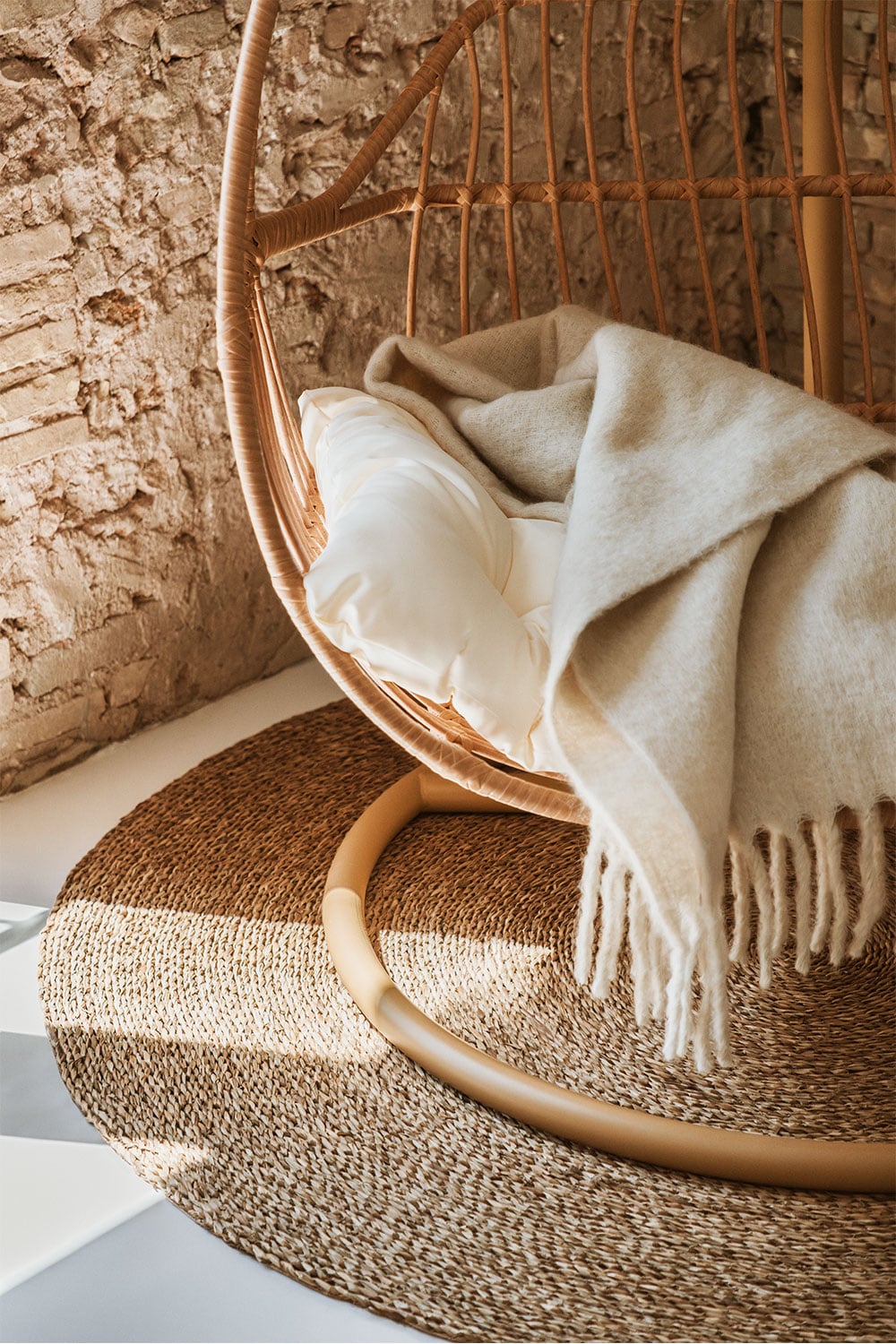 Alfombra redonda Ø145 cm en yute natural Drak, imagen de galer&iacute;a 1