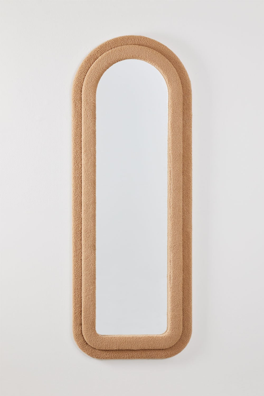 Ilai 60x160 cm wall mirror in sherpa fabric, gallery image 2
