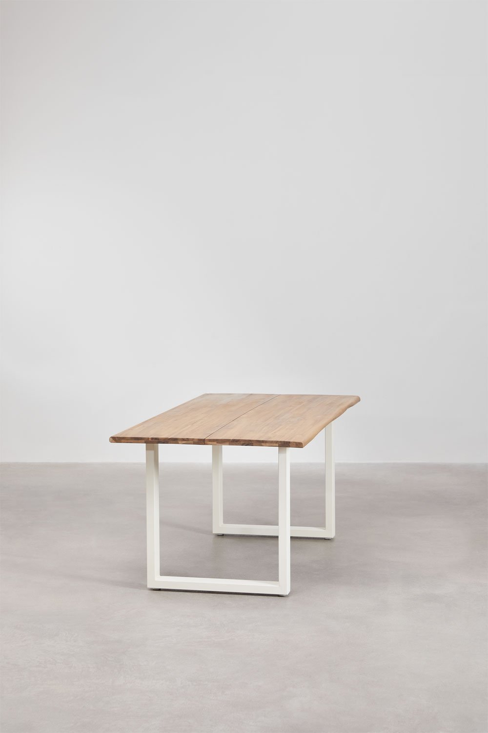 Rectangular garden table in acacia wood and steel (180x90 cm) Maupi, gallery image 2