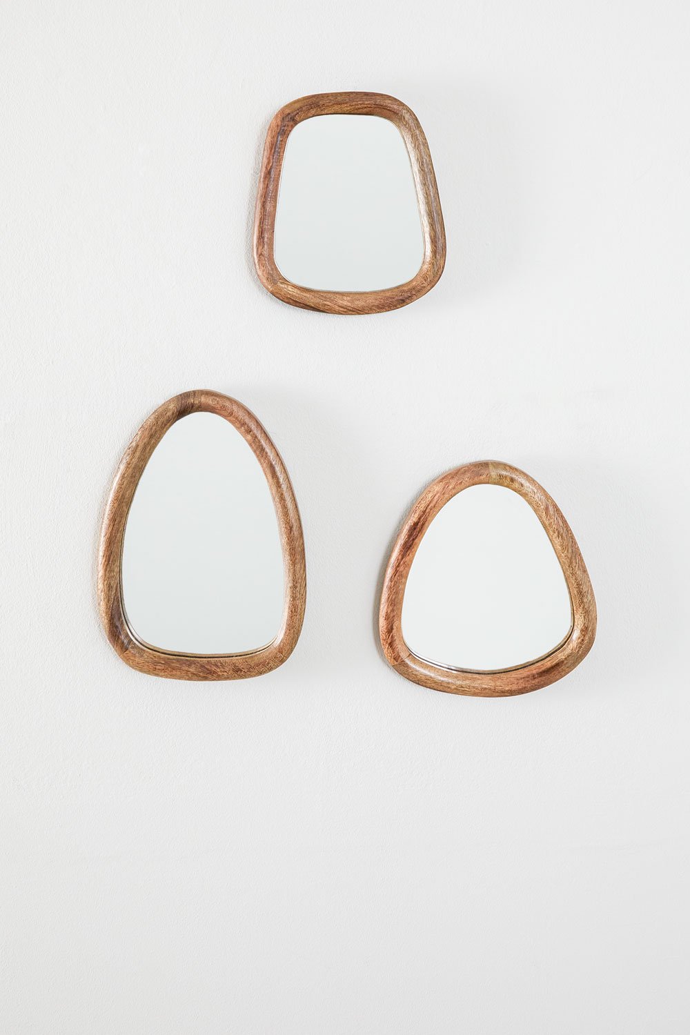 Set of 3 mango wood wall mirrors Gabael Design, gallery image 2