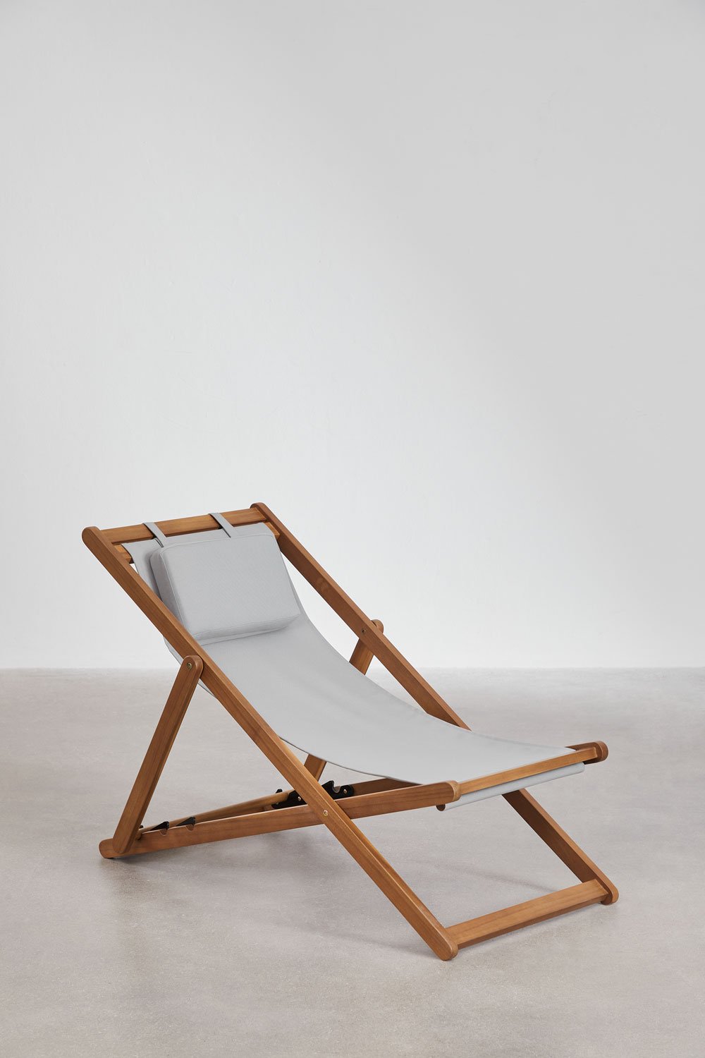 Kardis foldaway sun deck chair with head cushion, gallery image 2