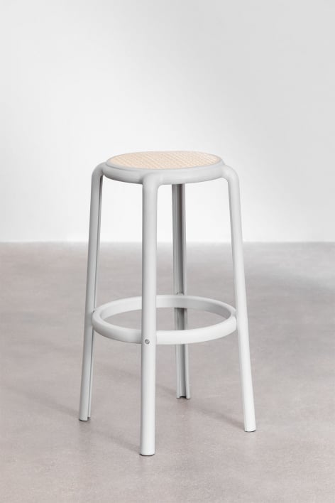 2-Pack garden high stools 75 cm in gardenia white polypropylene Omara