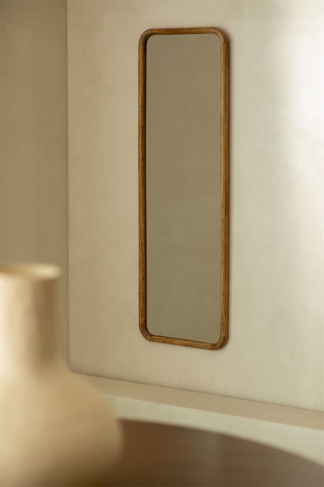 Rectangular wall mirror in mango wood (36.5x115 cm) Mirtzia