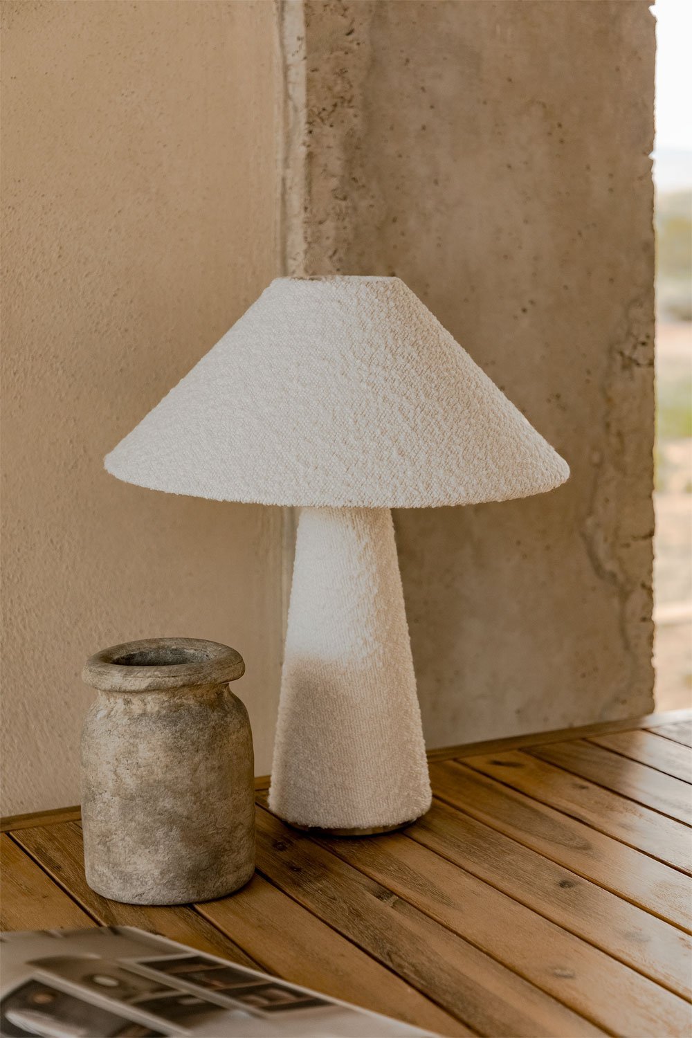 Liselot bouclé fabric table lamp, gallery image 1