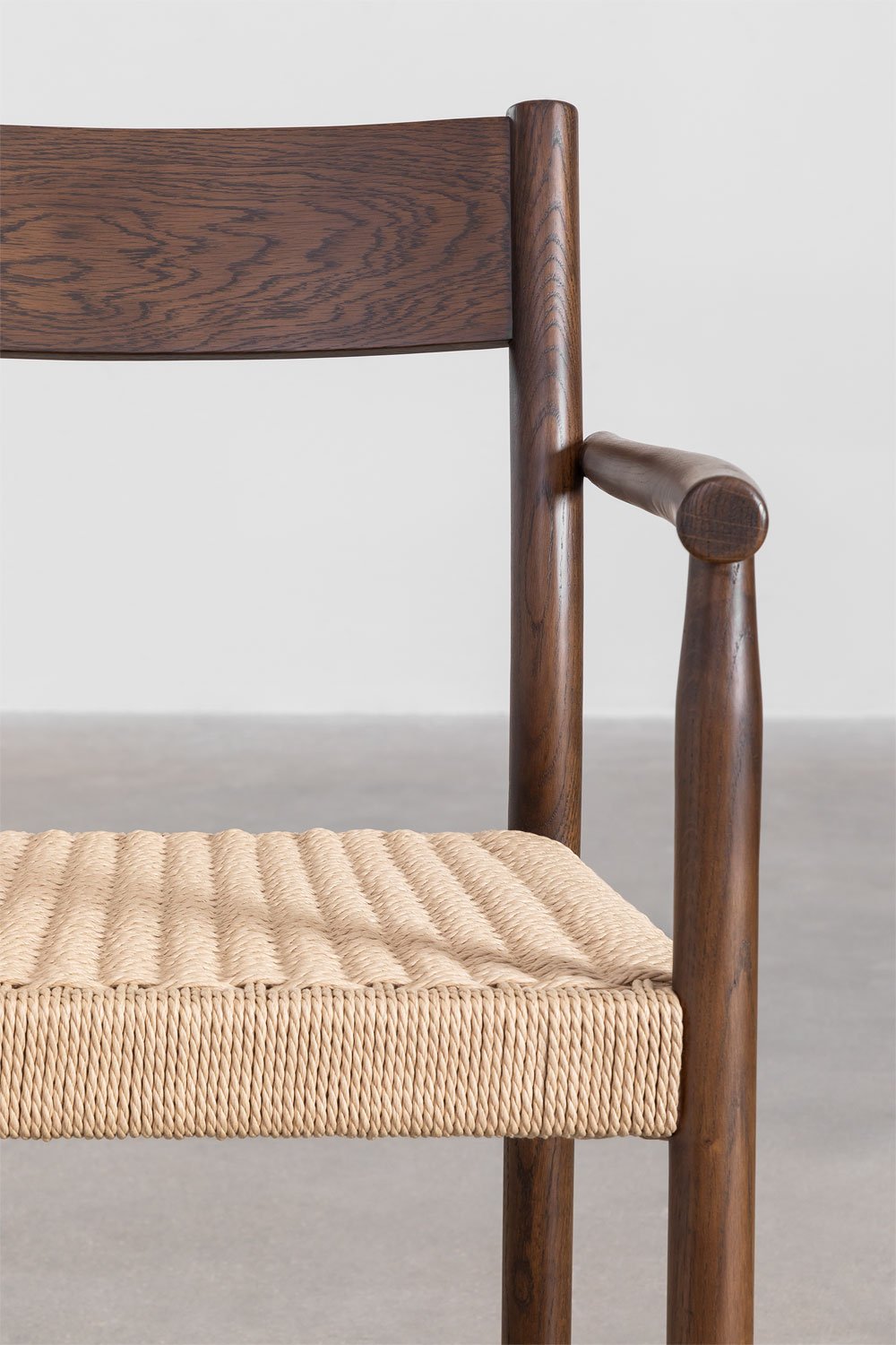 Garden chair in oak wood and Mara braided rope , gallery image 6
