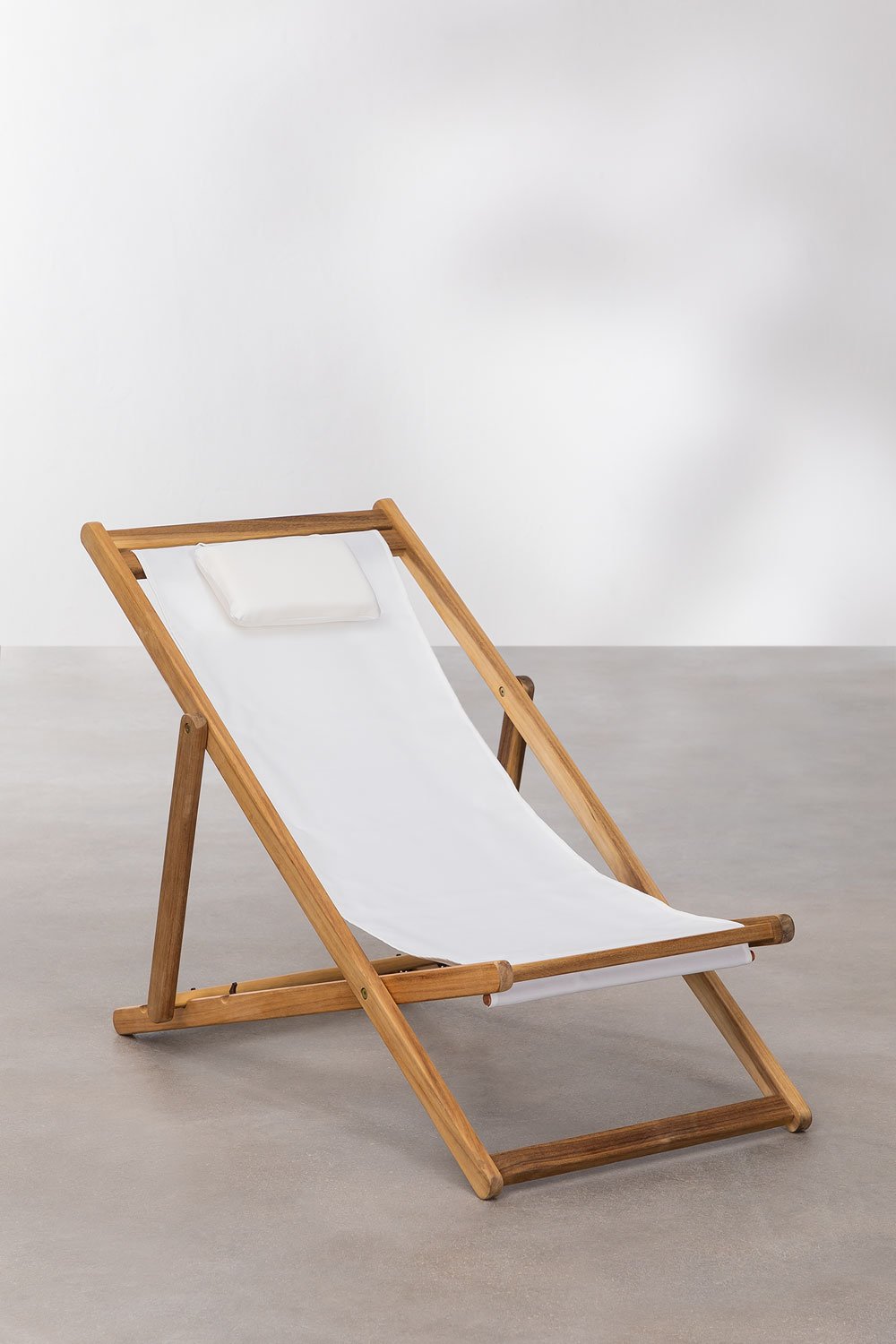 Kardis foldaway sun deck chair with head cushion, gallery image 2