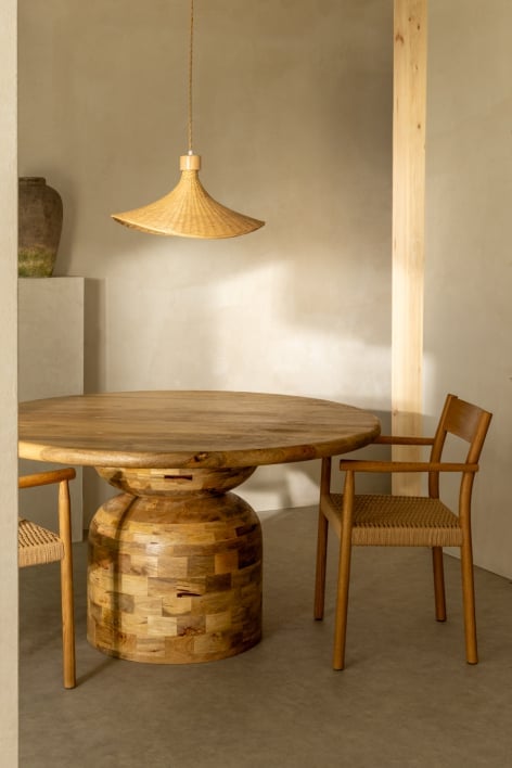 Round Mango Wood Dining Table Macbet (Ø140cm)