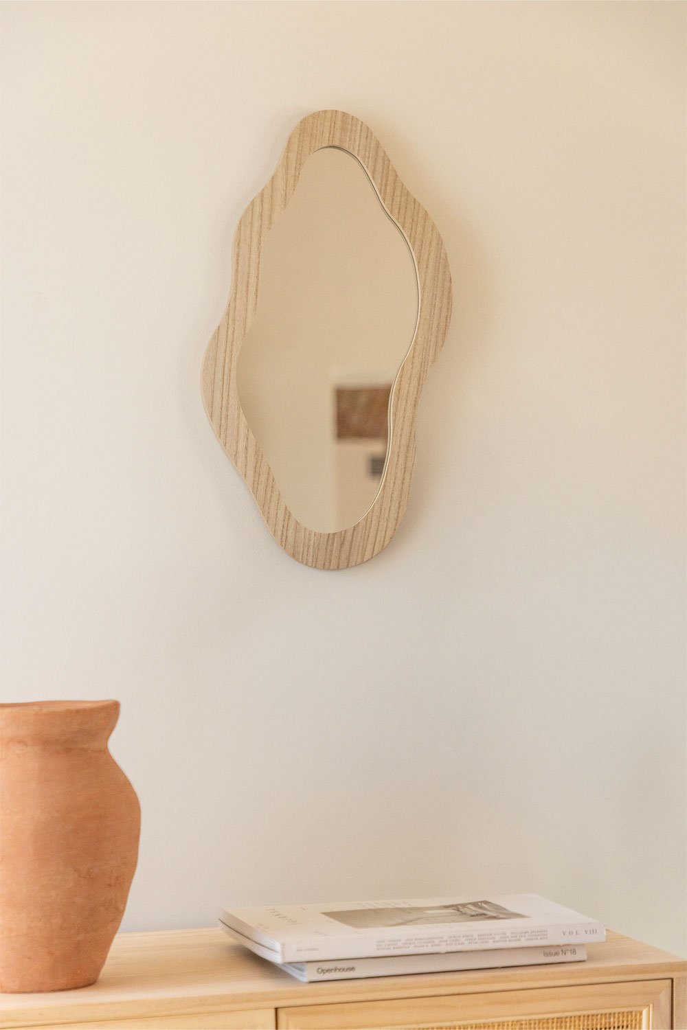 Wall Mirror in Natural Fido MDF, gallery image 1