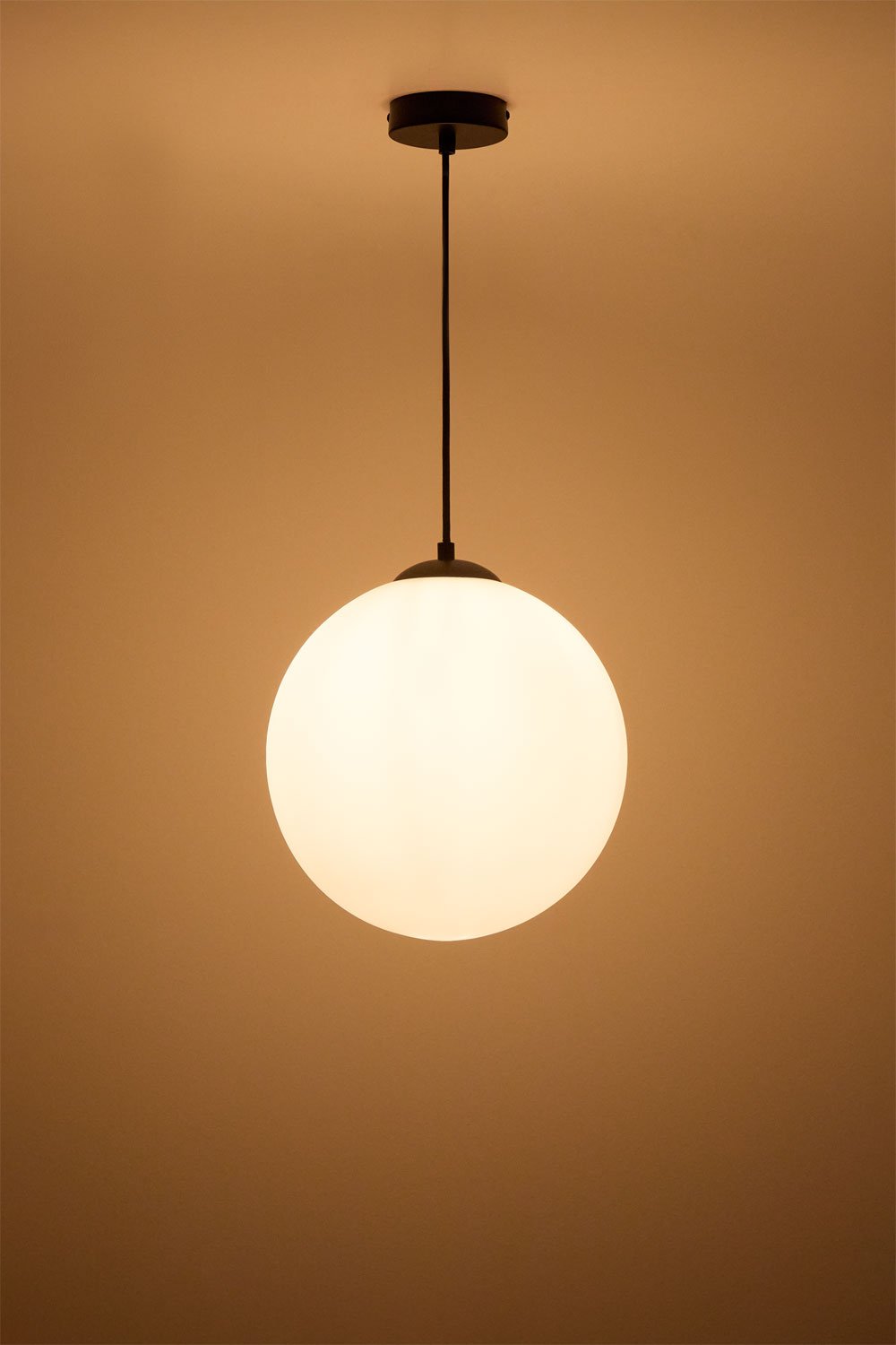 Uvol hanging ceiling lamp in iron with crystal ball, gallery image 3