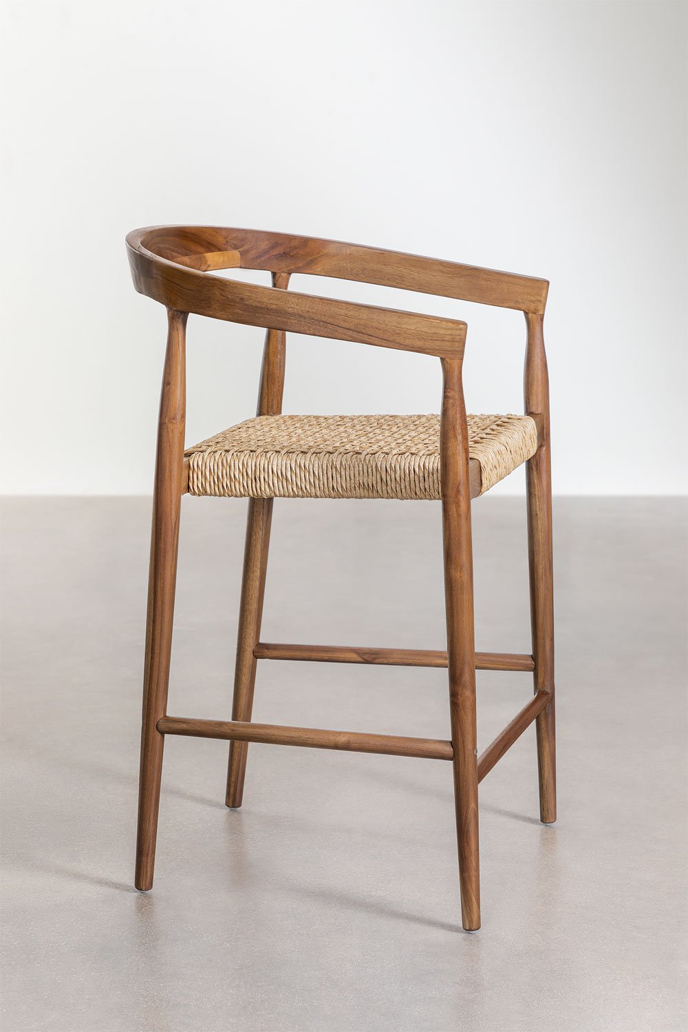 Visby teak wood high stool 65 cm, gallery image 3