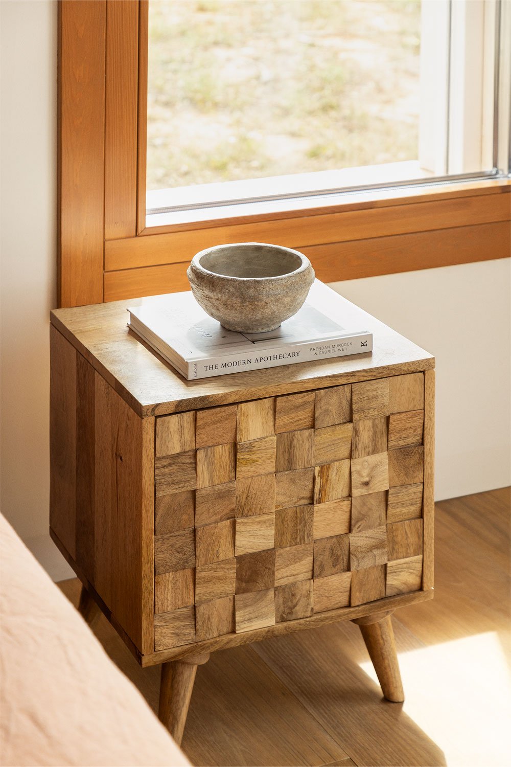Wood modern nightstand sales