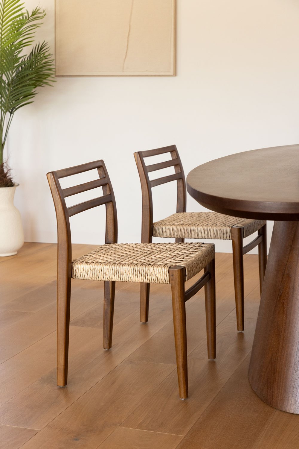 Lulea pack of 4 teak dining chairs, gallery image 1