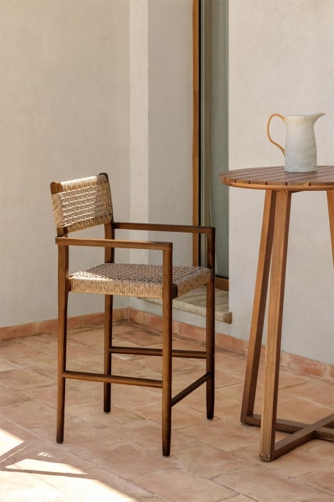 Garden high stool 65 cm in teak wood Orebro