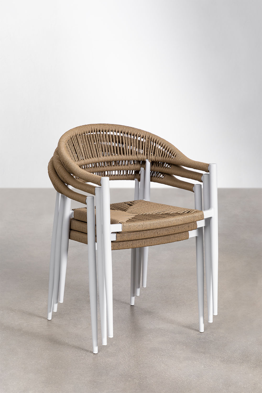 Stackable rattan garden chairs sales