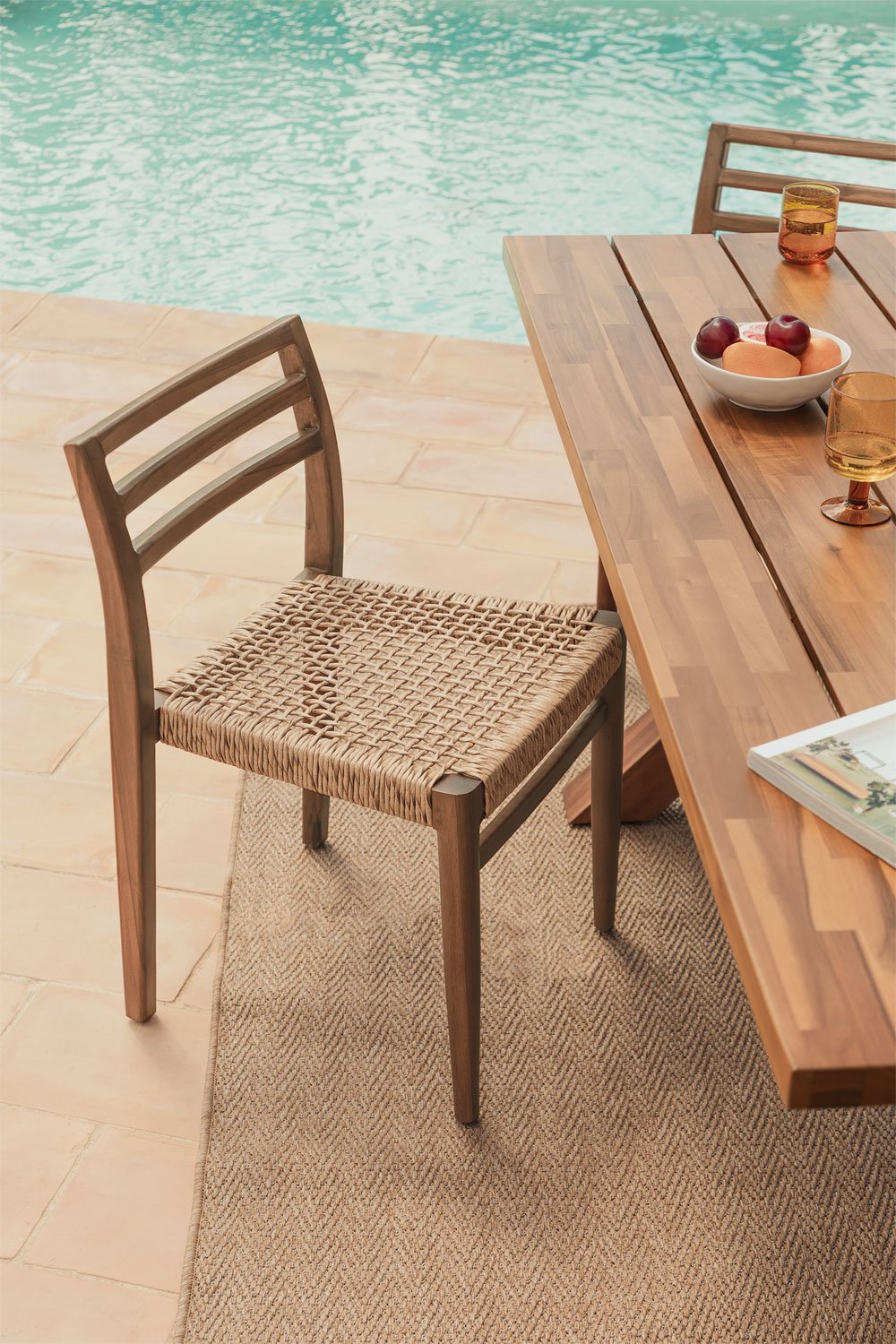 Lulea pack of 2 teak garden chairs, gallery image 1