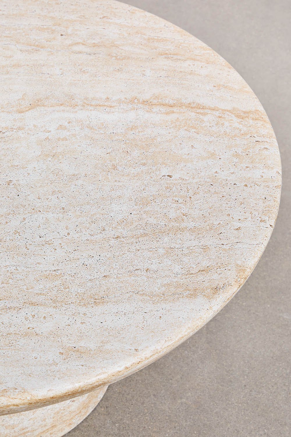 Round coffee table Ø70 cm in travertine cement look Zenadia, gallery image 4