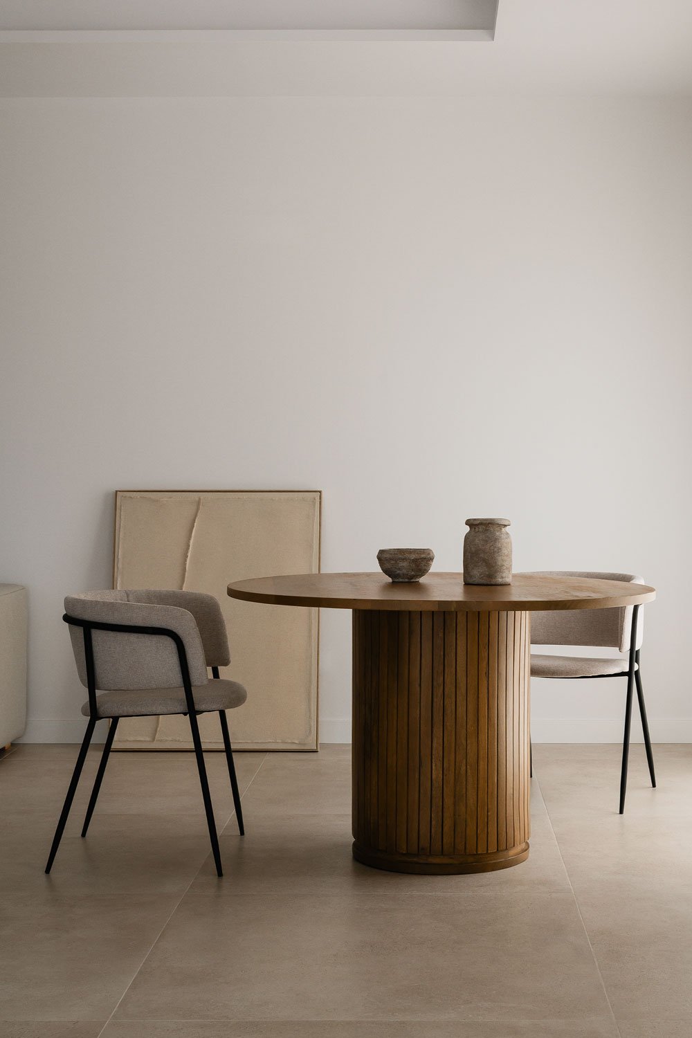 Mango Wood Dining Table ANALIS (Ø120cm), gallery image 1