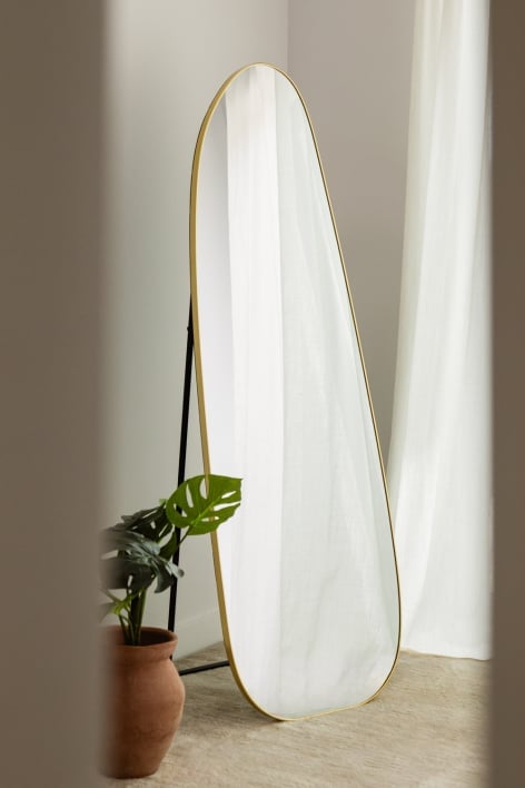 Aluminum Floor Mirror (55x165 cm) Naruvan - Gold