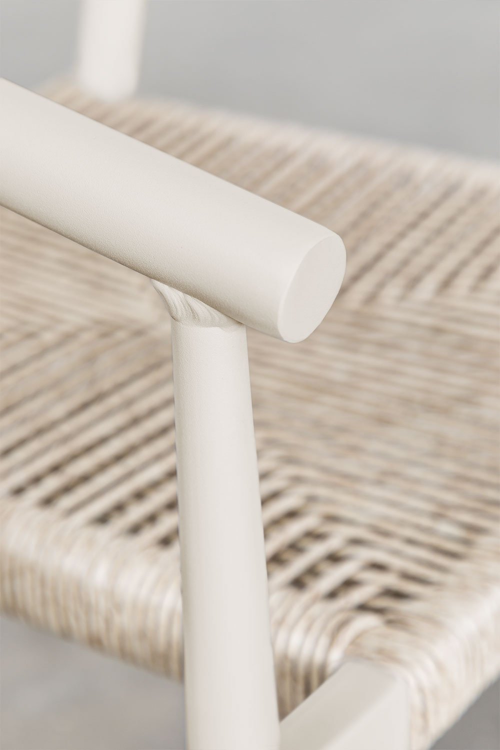 Marsha Stackable Garden Chair with Armrests in Aluminum and Synthetic Rattan, gallery image 7