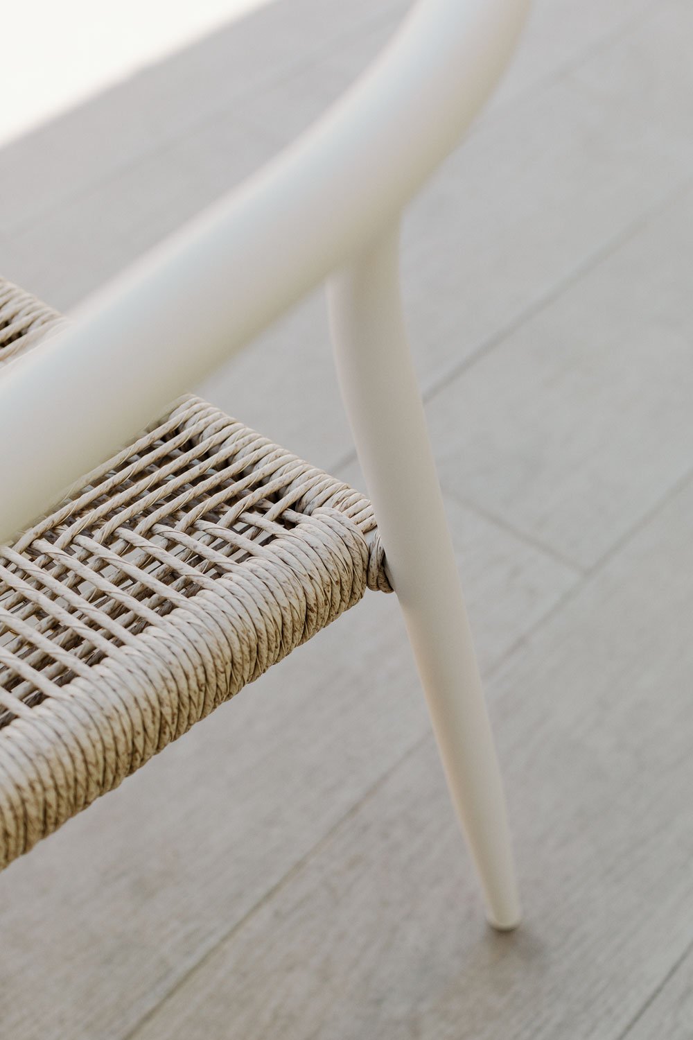Marsha Stackable Garden Chair with Armrests in Aluminum and Synthetic Rattan, gallery image 2