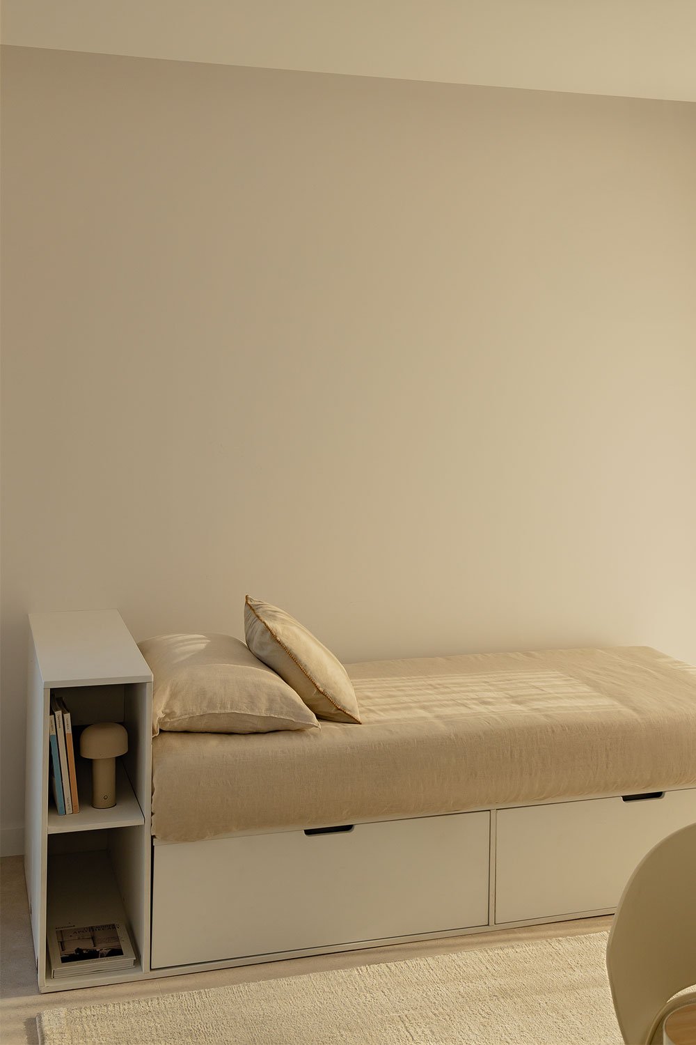 Bed for 90 cm mattress with 2 drawers and storage Janete, gallery image 1