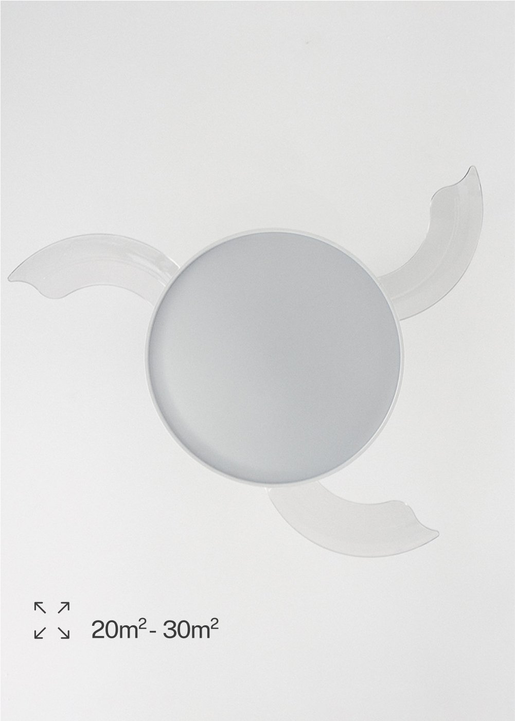 CREATE - WIND CLEAR - Silent ceiling fan 40W Ø108cm retractable blades with 36W LED light, gallery image 3176325