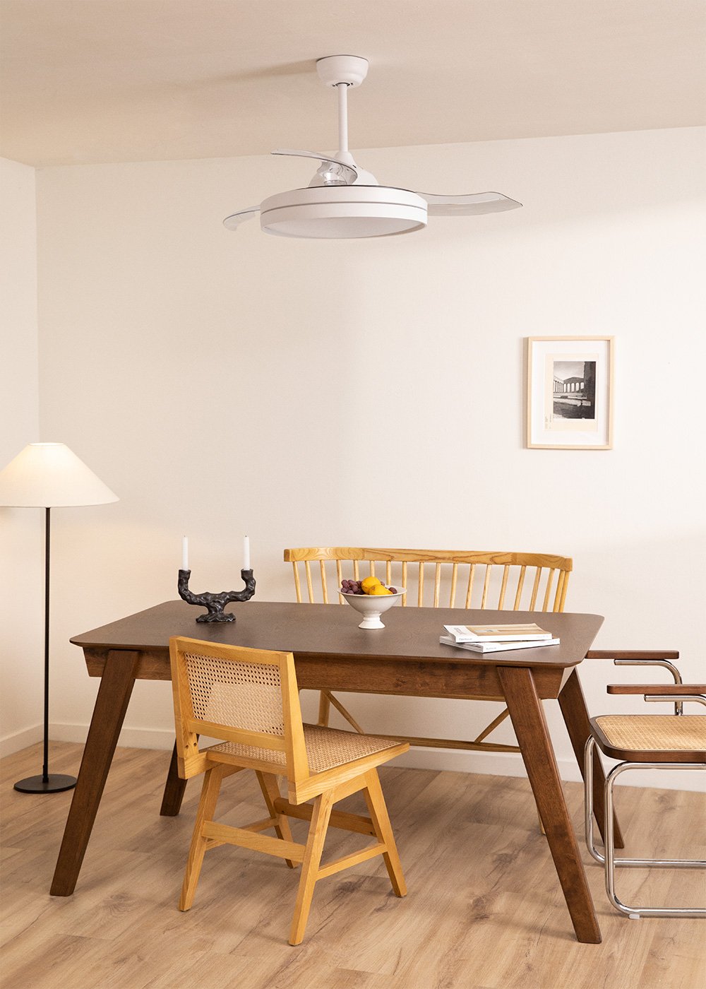 CREATE - WIND CLEAR - Silent ceiling fan 40W Ø108cm retractable blades with 36W LED light, gallery image 3176613