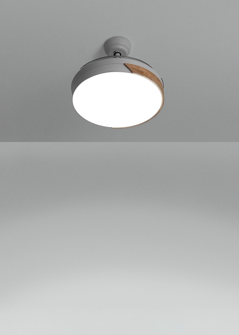 CREATE - WIND CLEAR - Silent ceiling fan 40W Ø108cm retractable blades with 36W LED light, gallery image 3176820