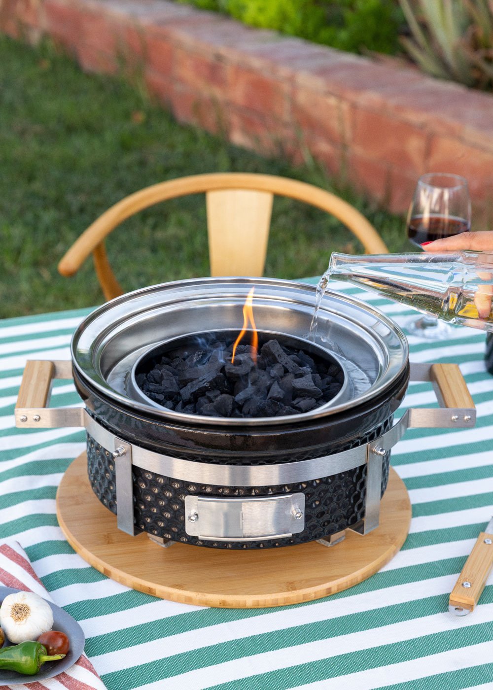 CREATE - BBQ KAMADO HIBACHI - Round barbecue with grill and griddle, gallery image 3215070
