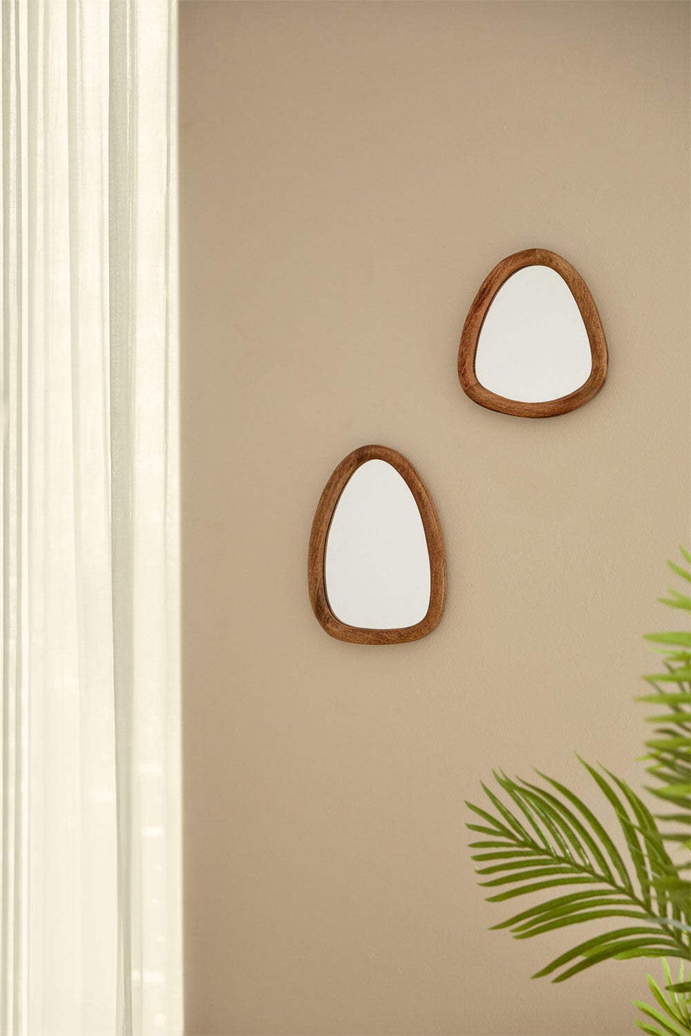 Set of 2 wall mirrors in mango wood Gabael Design, gallery image 1