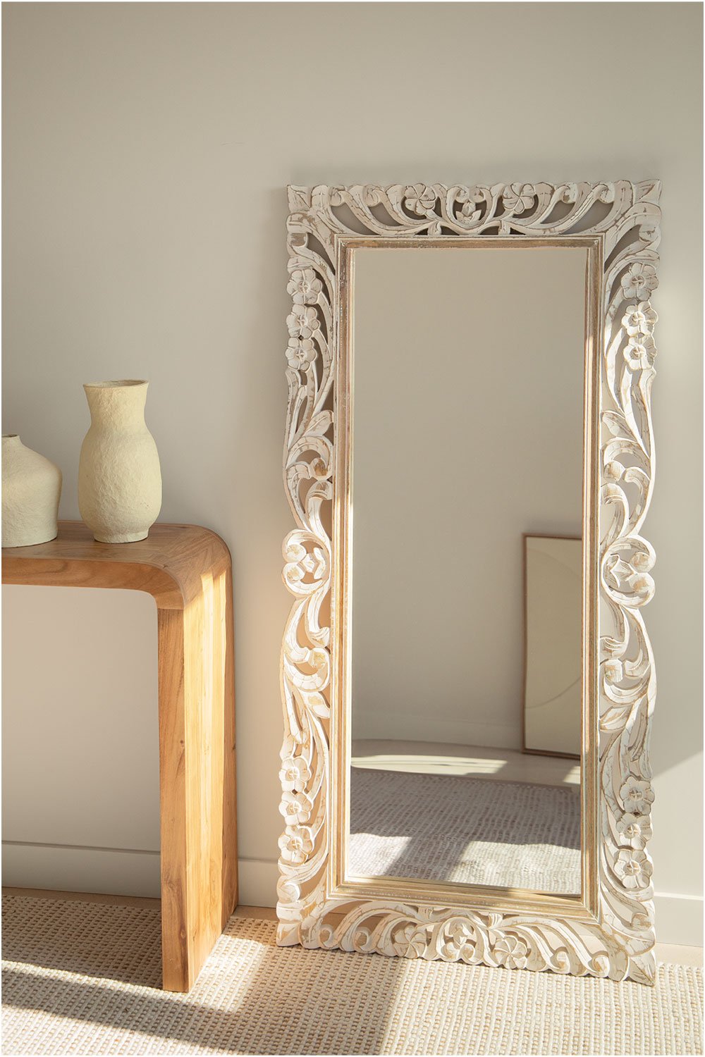 Rectangular wall mirror in Zargor mango wood , gallery image 1