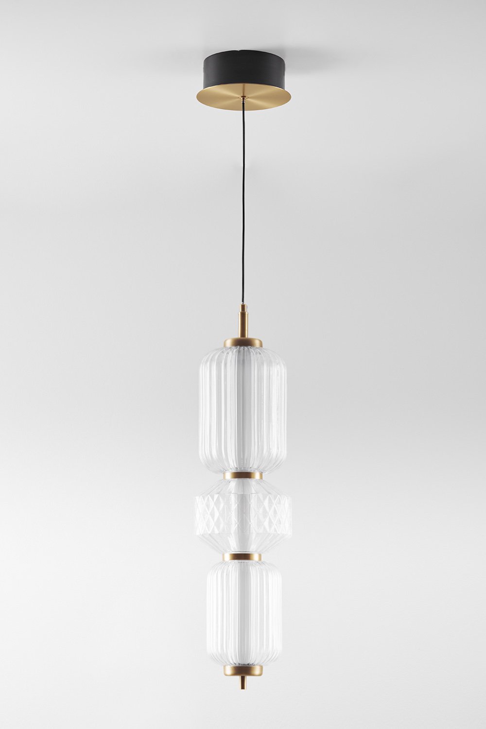 Necsar iron and glass LED ceiling lamp, gallery image 1