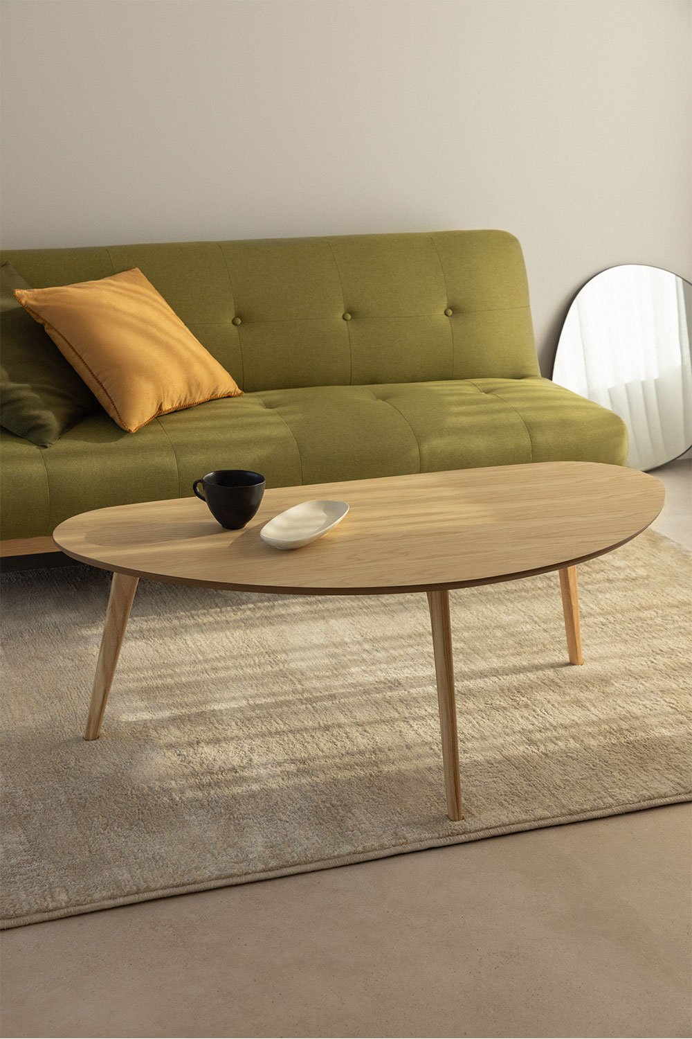 Coffee table in MDF and Yavik oak wood - SKLUM