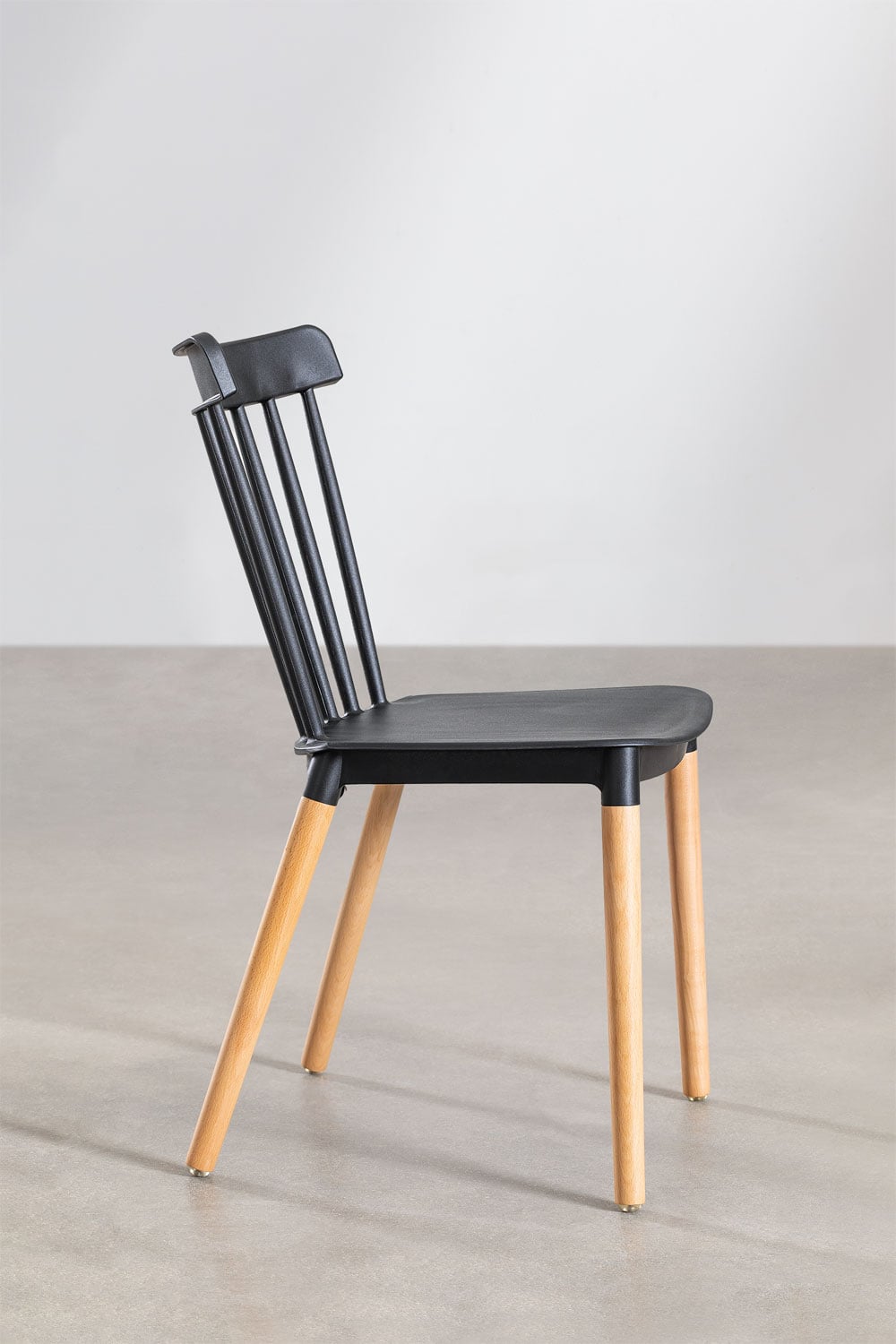 Royal beech wood and polypropylene dining chair set, pack of 4, gallery image 4