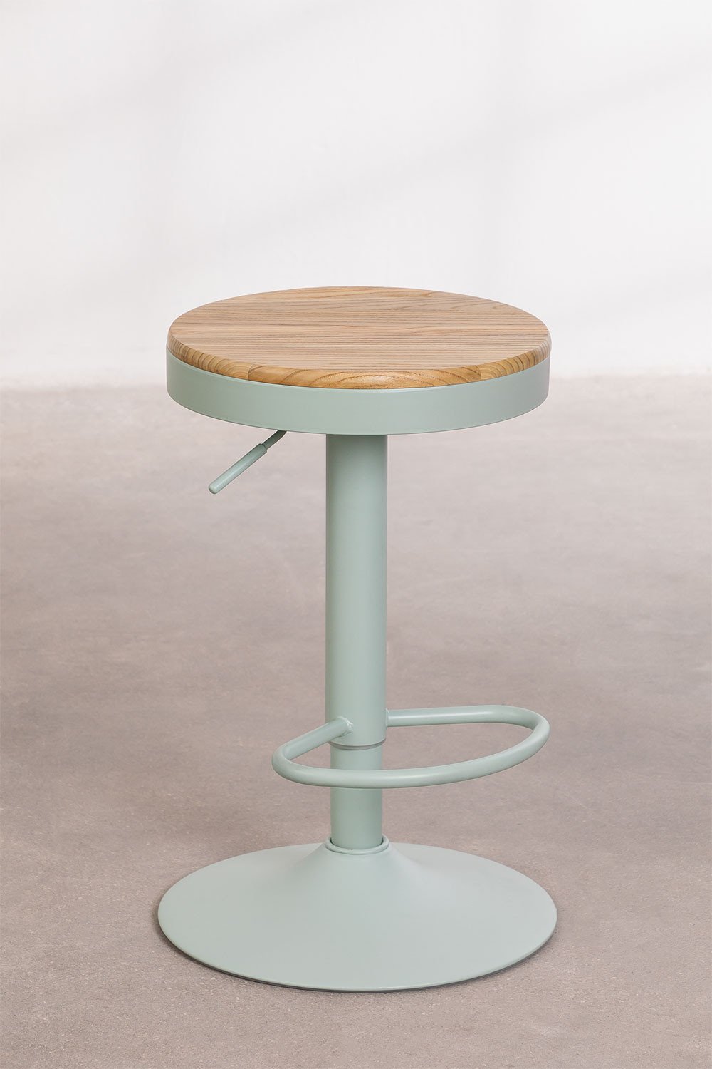 Pack of 4 adjustable high stools in steel and elm wood Bardder, gallery image 3