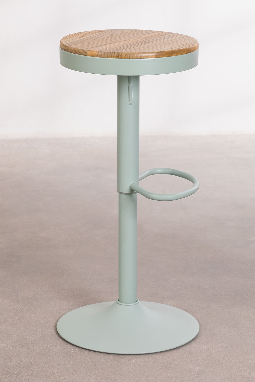 4-Pack adjustable high stools in celadon mousse steel and elm wood Bardder, gallery image 2