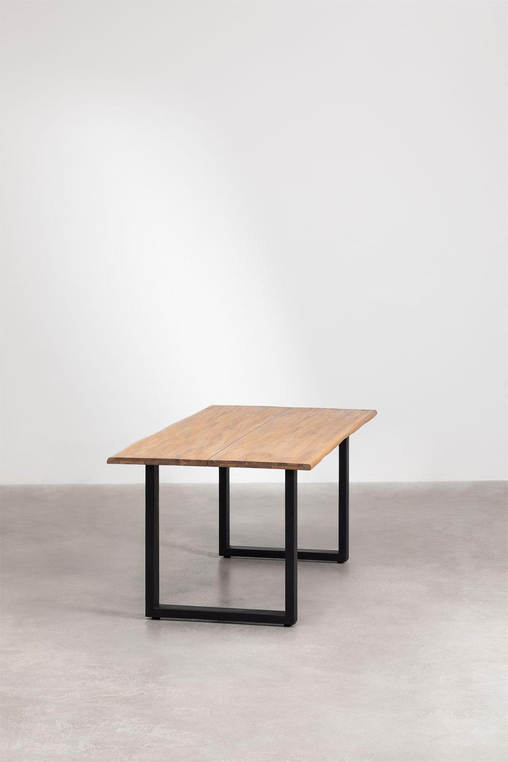 Rectangular dining table in acacia wood and steel (180x90 cm) Maupi, gallery image 2