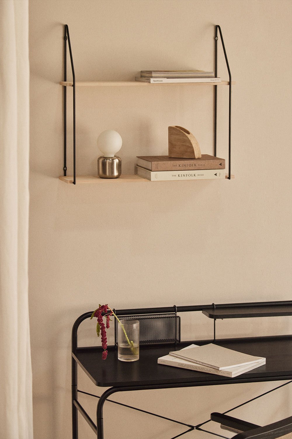 Wood & Steel Wall Shelf Arison , gallery image 1