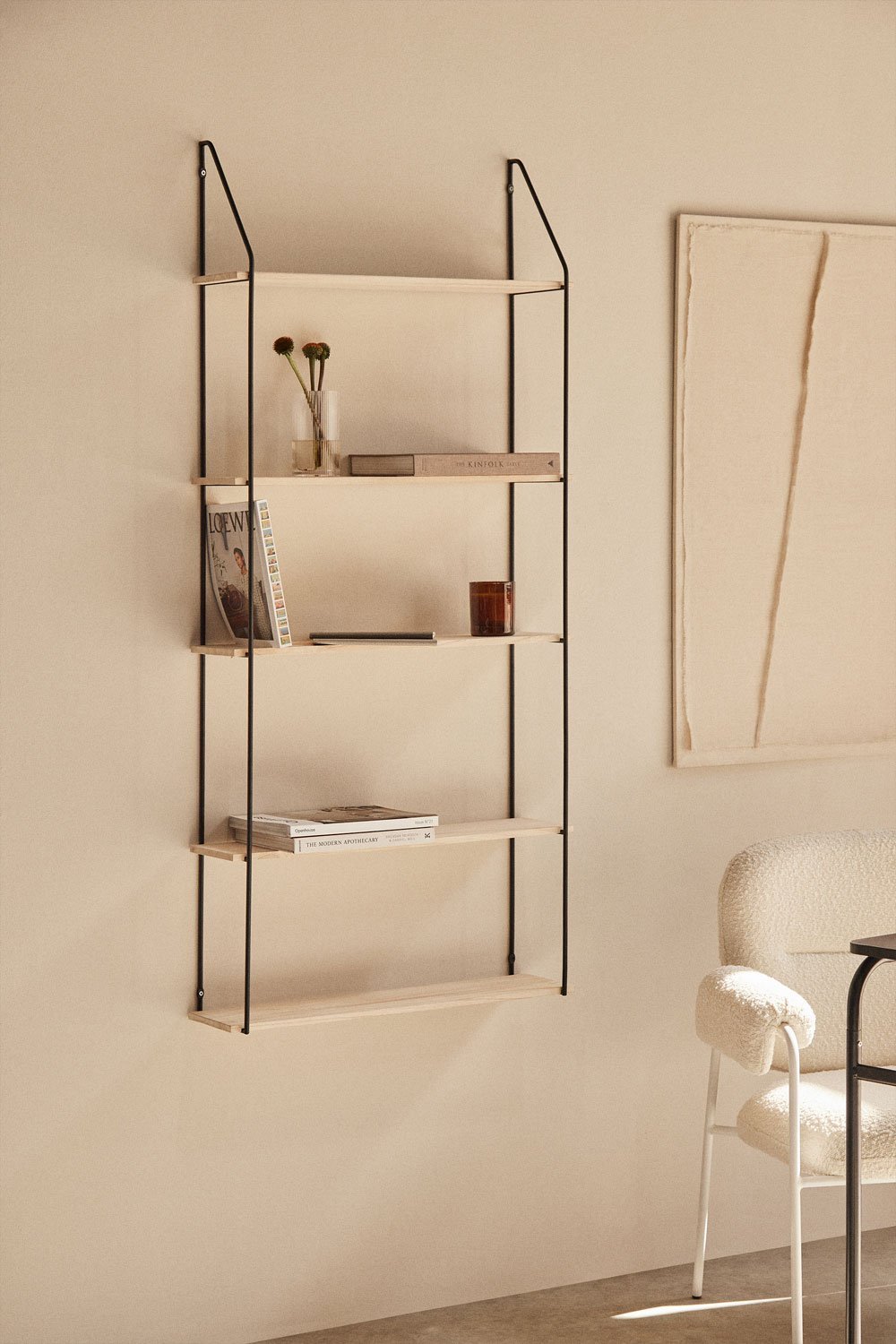 Wood & Steel Wall Shelf Arison , gallery image 1