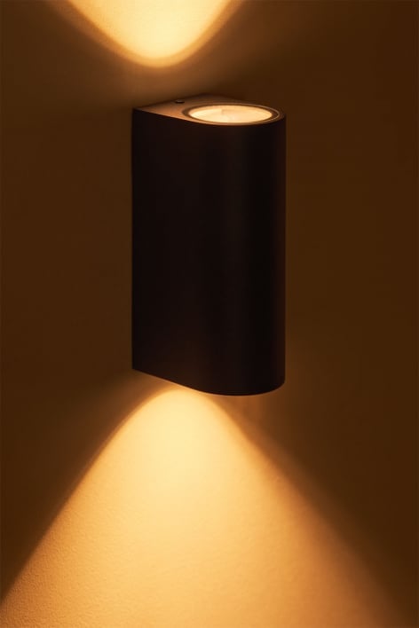 Wall light for outdoor use in aluminum with 2 light points Pevot Design
