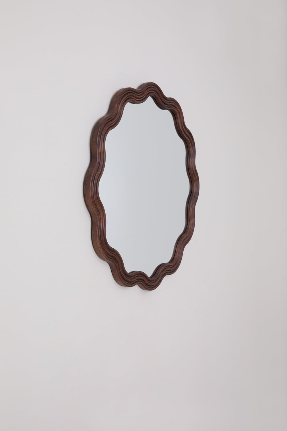 Round wall mirror in oak wood (Ø80 cm) Luesia - SKLUM