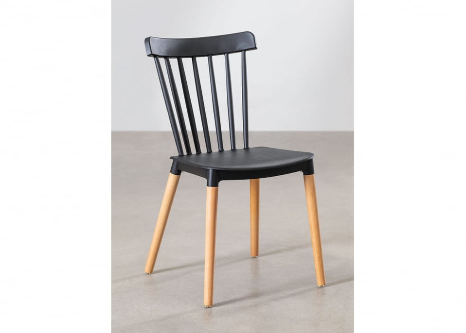 Royal beech wood and polypropylene dining chair