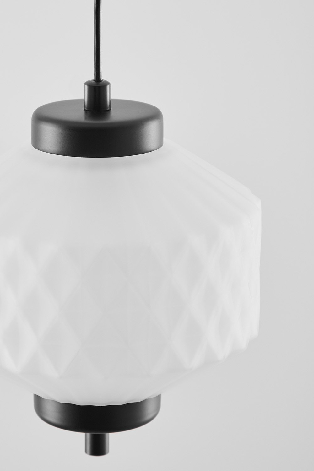 LED ceiling lamp in iron and with 1 Necsar crystal ball, gallery image 3