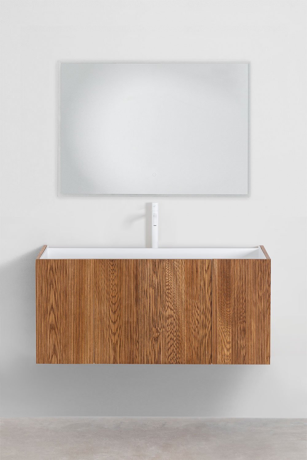 Bathroom furniture set in wood with integrated sink Fiore, gallery image 2