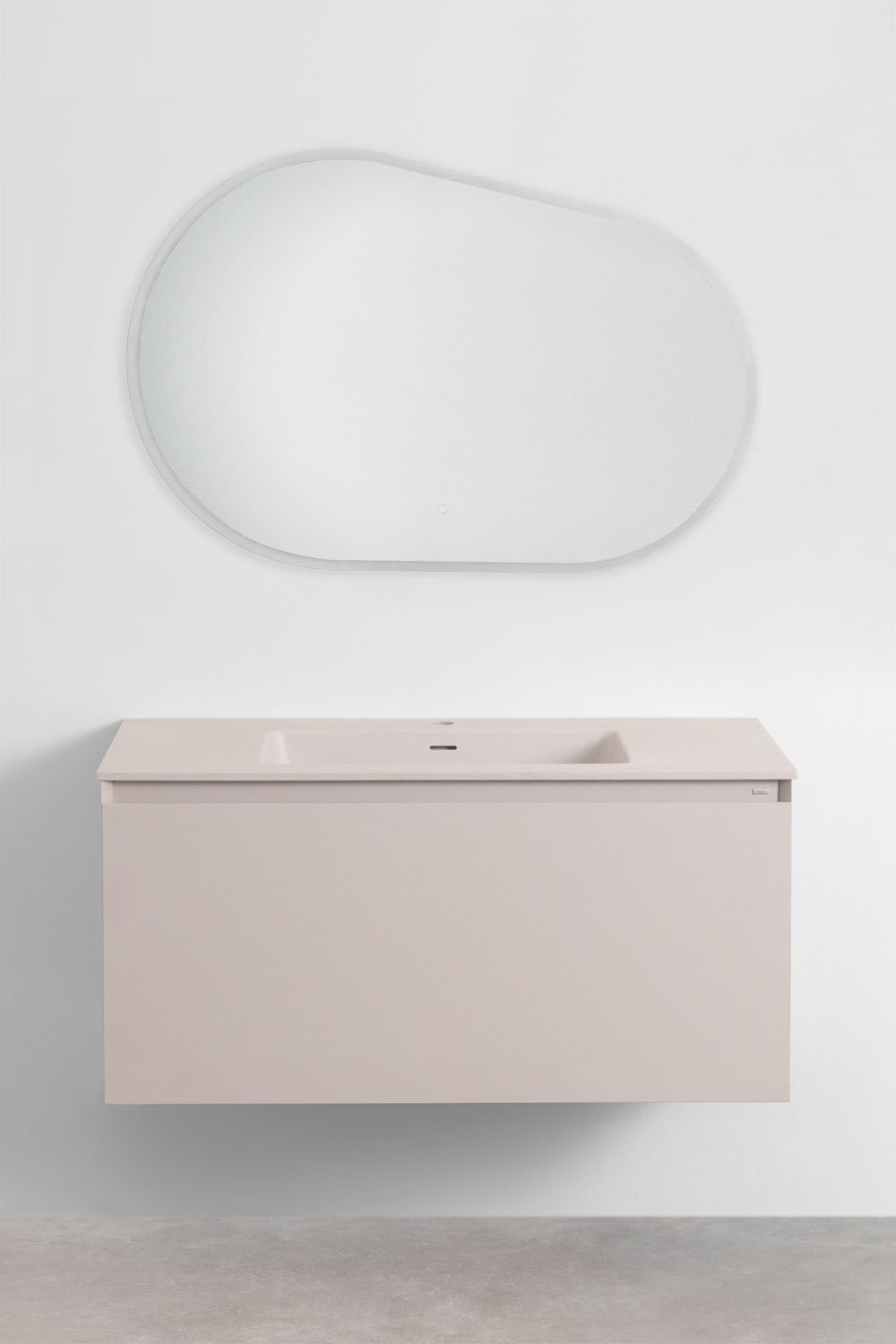 Macrae suspended wooden bathroom furniture set with integrated sink, gallery image 2