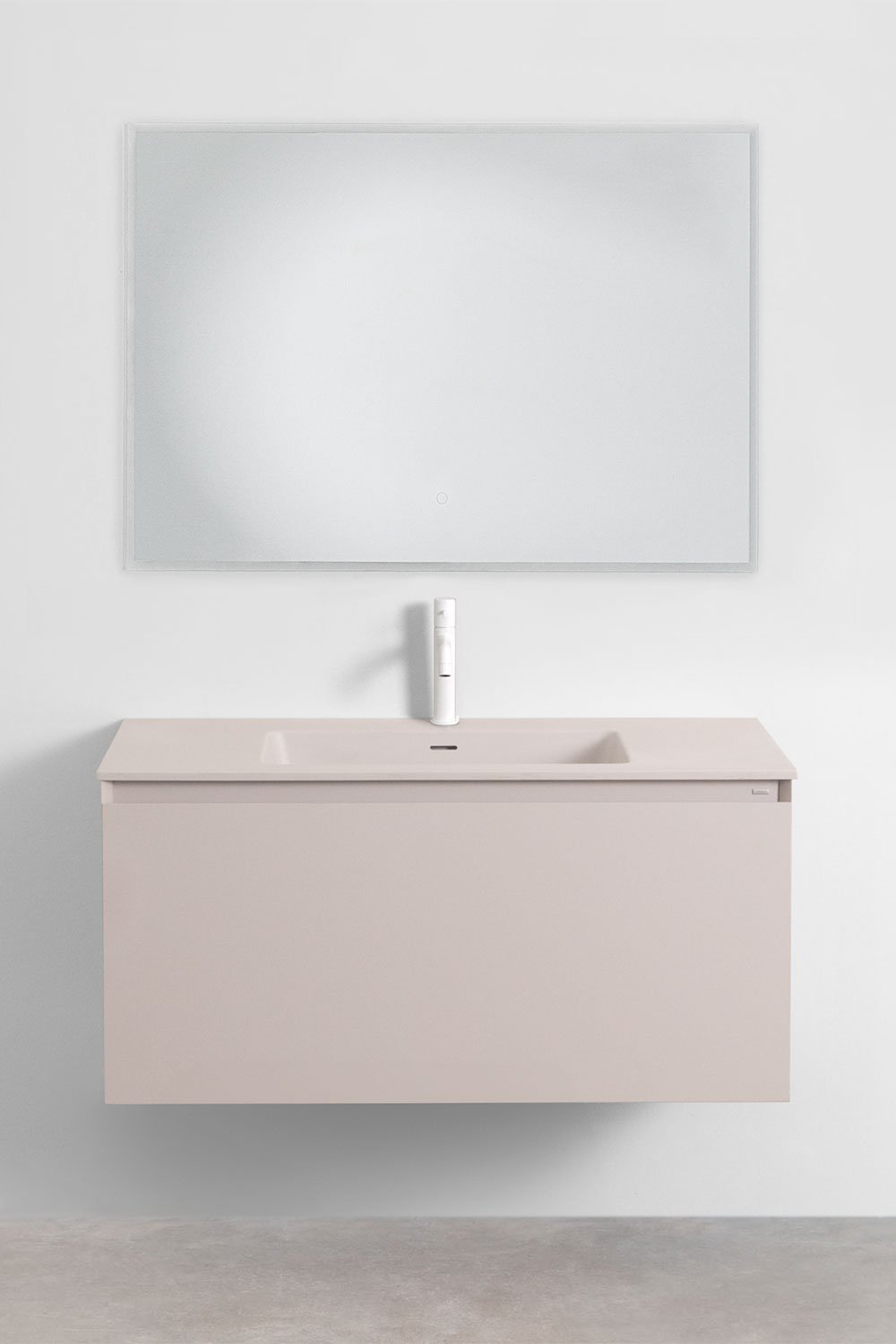 Macrae suspended wooden bathroom furniture set with integrated sink, gallery image 2