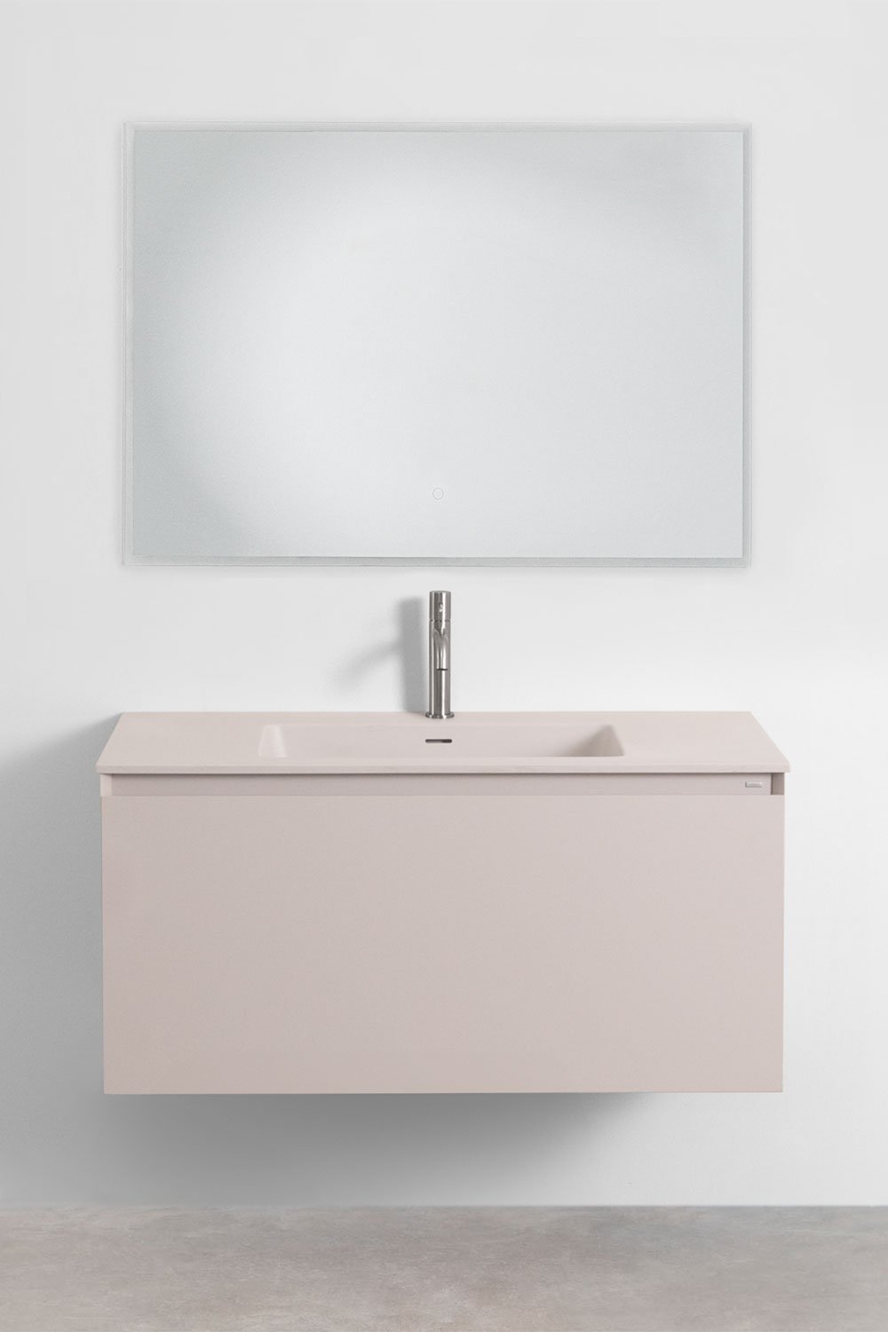 Macrae suspended wooden bathroom furniture set with integrated sink, gallery image 2